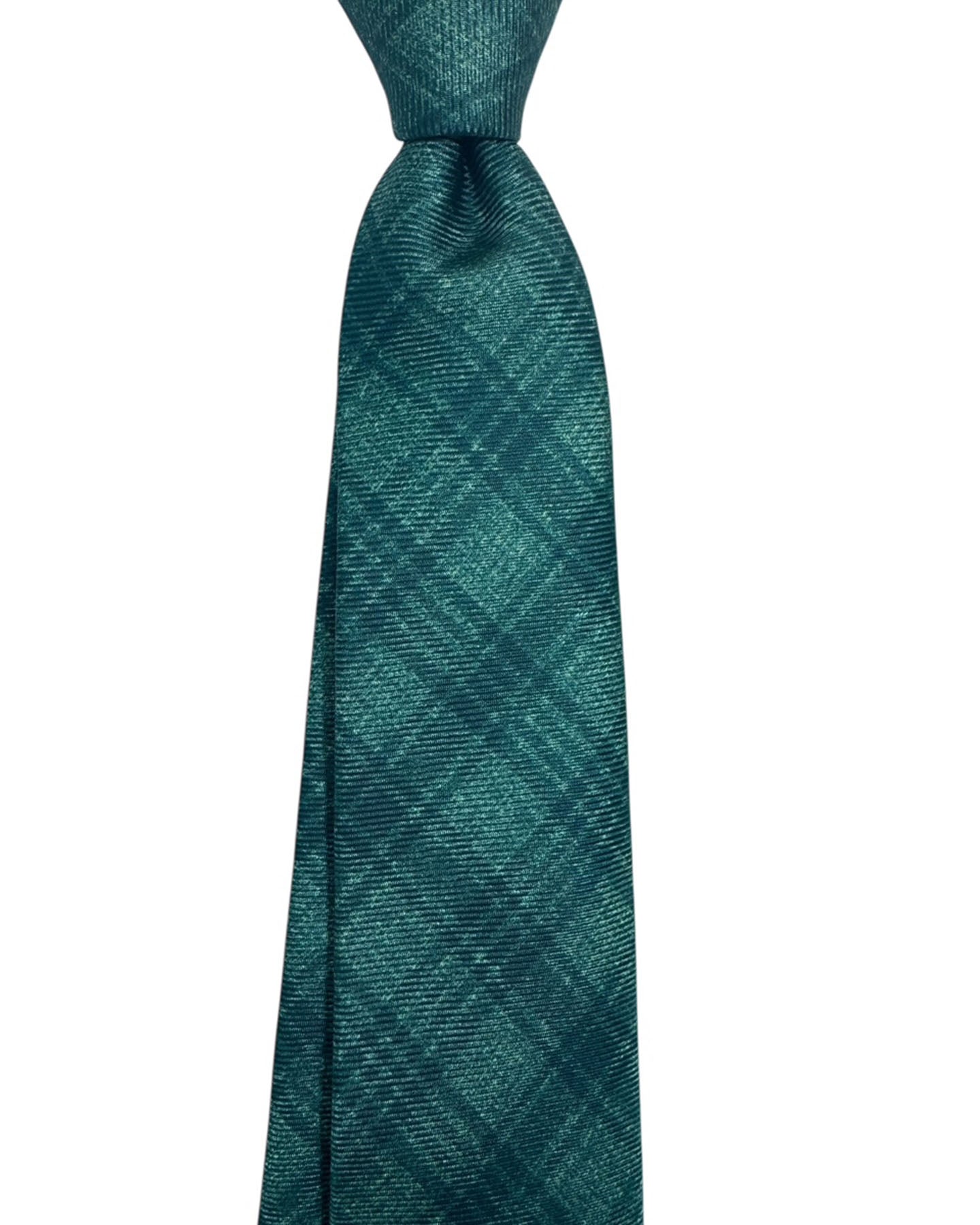 Kiton Tie Teal Tonal Plaid - Sevenfold Necktie