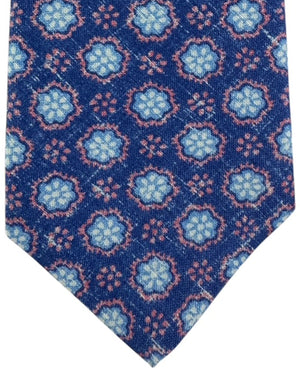 Kiton Sevenfold Tie Blue Medallion