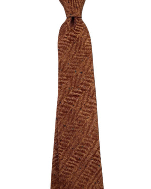 Kiton Sevenfold Tie Camel Herringbone Tweed