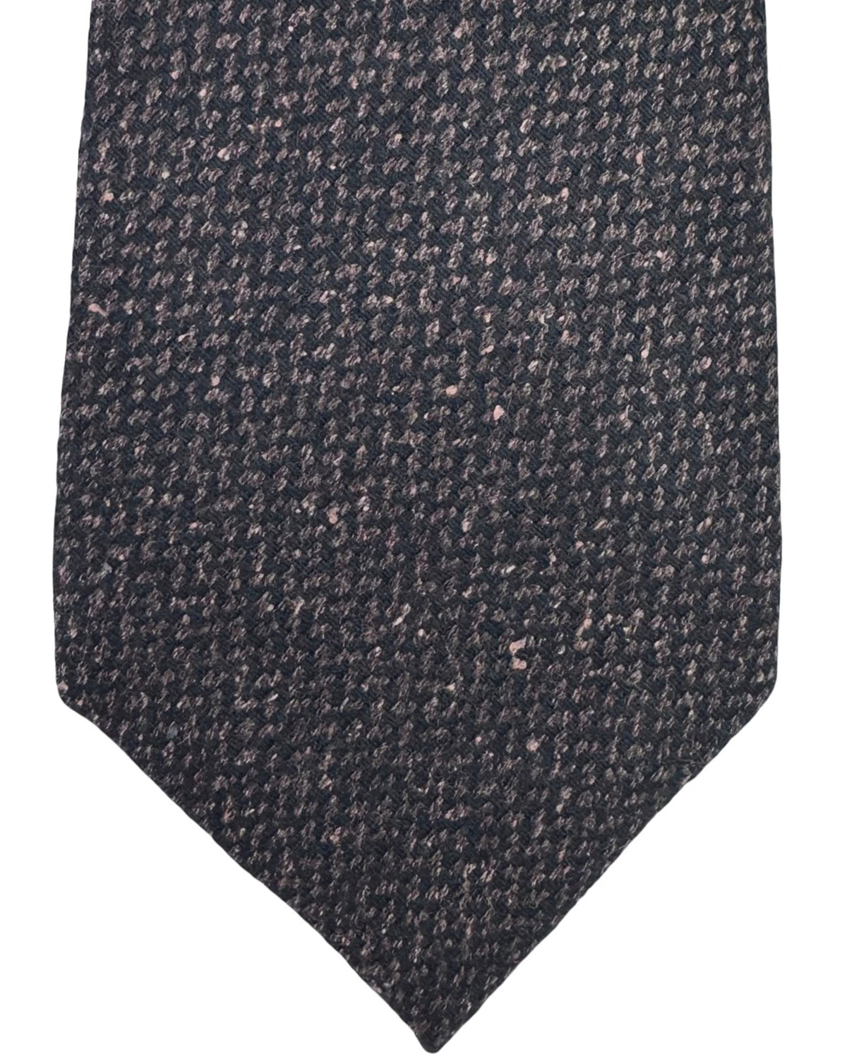 Kiton Sevenfold Tie Dark Brown Black Weave