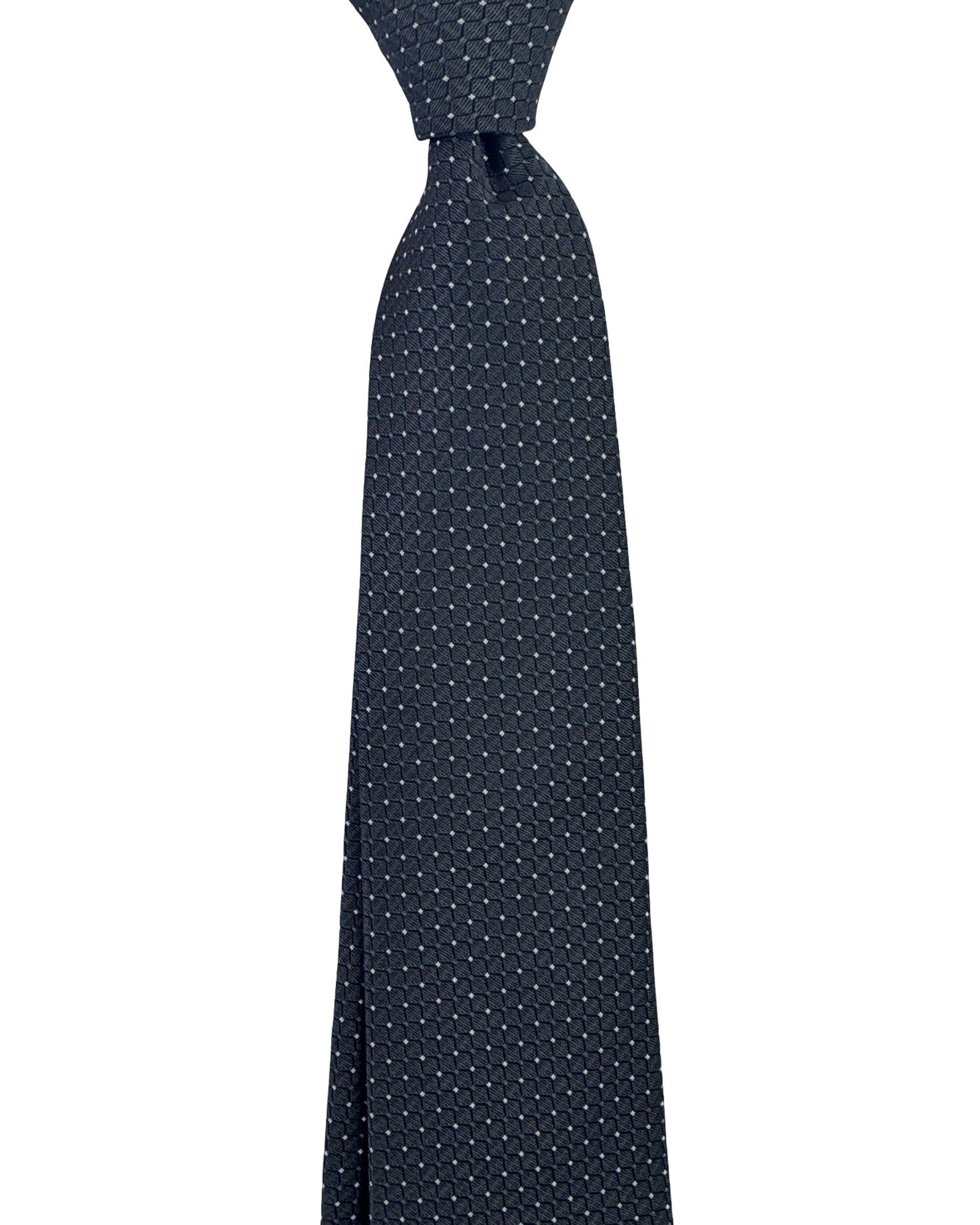 Kiton Sevenfold Tie Black Dark Gray