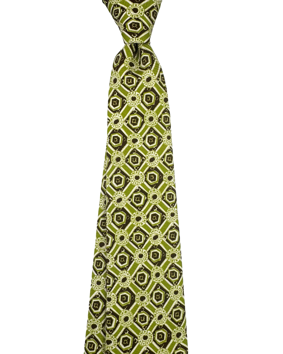 Kiton Tie Green Brown White