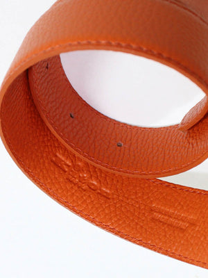 Kiton Belt Orange Leather Men Belt K Buckle 95 / 38 SALE