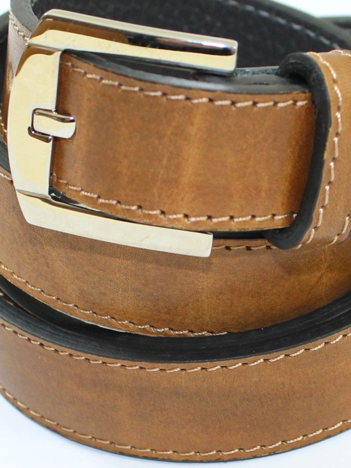 Kiton Belt Brown Narrow Leather Men Belt