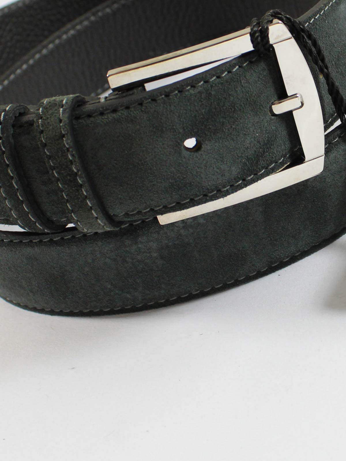 Kiton Belt Lapis Blue - Narrow Leather Men Belt 100 / 40 SALE - Tie Deals