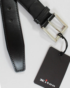 Black Smooth Leather Design  Men Italian Belt