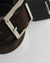 Kiton Belt Brown Suede Leather Square Buckle