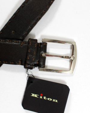 Kiton Leather Belt - Brown Men Belt
