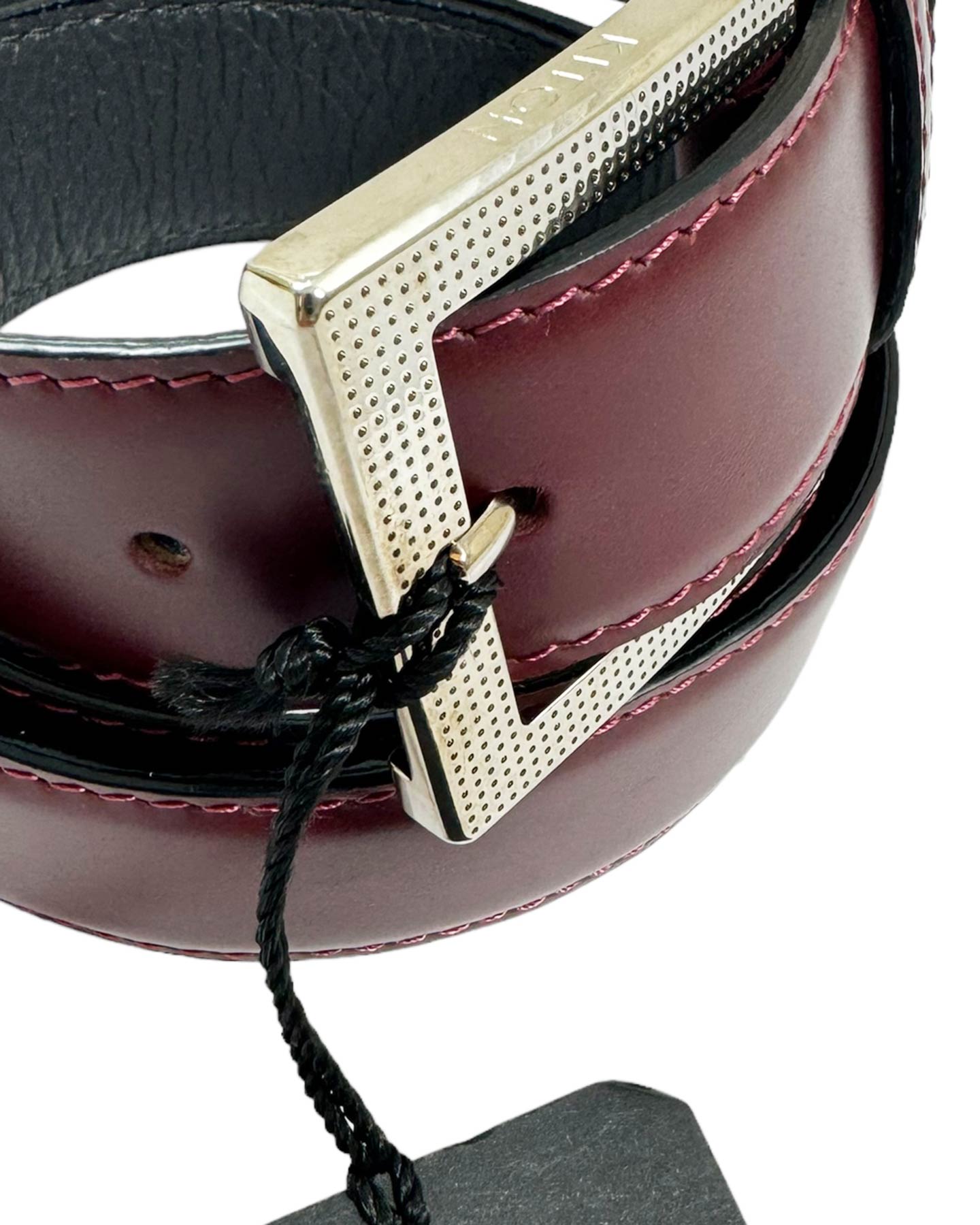 Kiton Belt Bordeaux Leather Men Belt