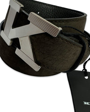 Kiton Belt Dark Brown Suede