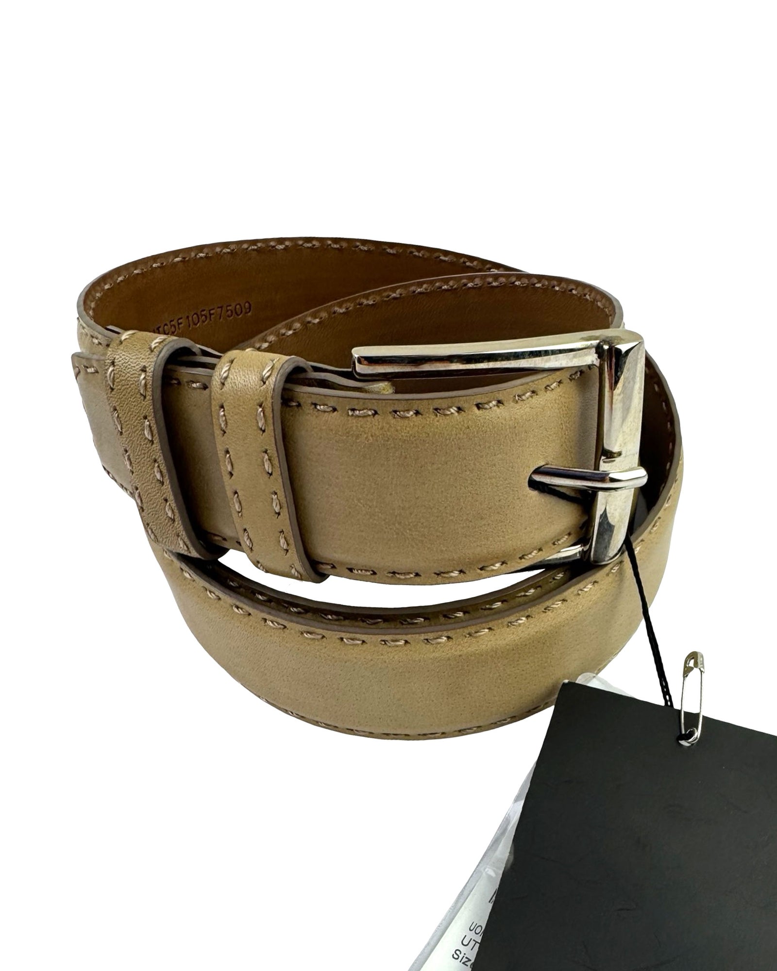 Kiton Leather Belt Tan