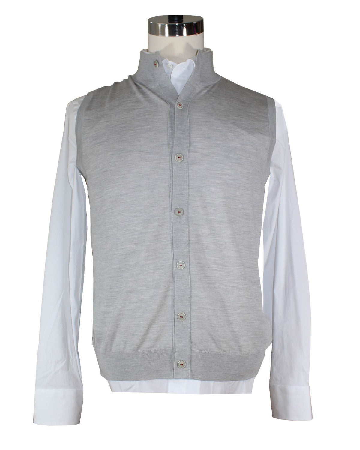 Kiton Sleeveless Cardigan Gray Button Front Wool EU 50 / M SALE