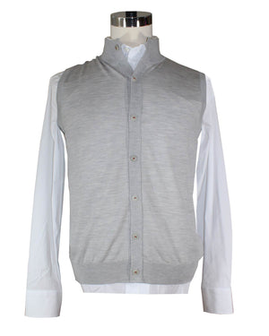 Kiton Sleeveless Wool Cardigan Gray Button Front 50 / M SALE