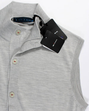 Kiton Sleeveless Wool Cardigan Gray - Button Front EU 52 / L