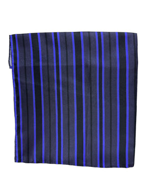 Kiton Pocket Square Purple Gray Black Stripes FINAL SALE