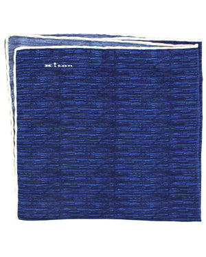 Kiton Silk Pocket Square Navy Royal Blue Design