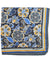 Kiton Silk Pocket Square Gray Blue Orange Floral