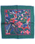 Kiton Silk Pocket Square Dark Green Pinlk Dark Blue Abstract Floral