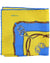 Kiton Silk Pocket Square Dark Yellow Blue Novelty Equestrian Design