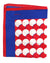 Kiton Silk Pocket Square Royal Blue Red Geometric