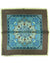 Kiton Silk Pocket Square Metallic Blue Brown Chartreuse Ornamental