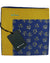 Kiton Silk Pocket Square Navy Yellow Dots