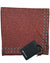 Kiton Silk Pocket Square Rust Brown Aqua Geometric