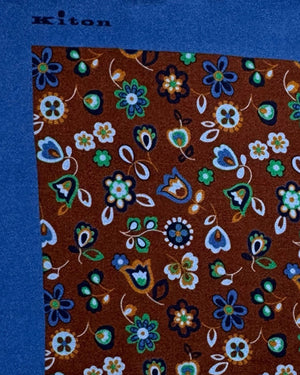 Kiton Silk Pocket Square Floral Design