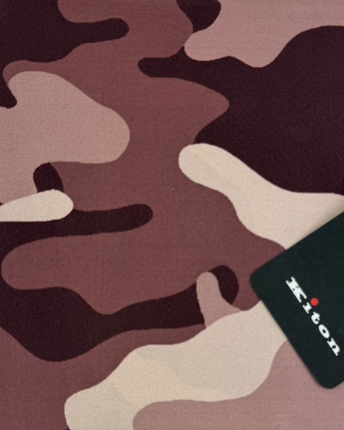 Kiton Silk Pocket Square Brown Camo Design