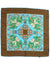 Kiton Silk Pocket Square Brown Blue Ornamental