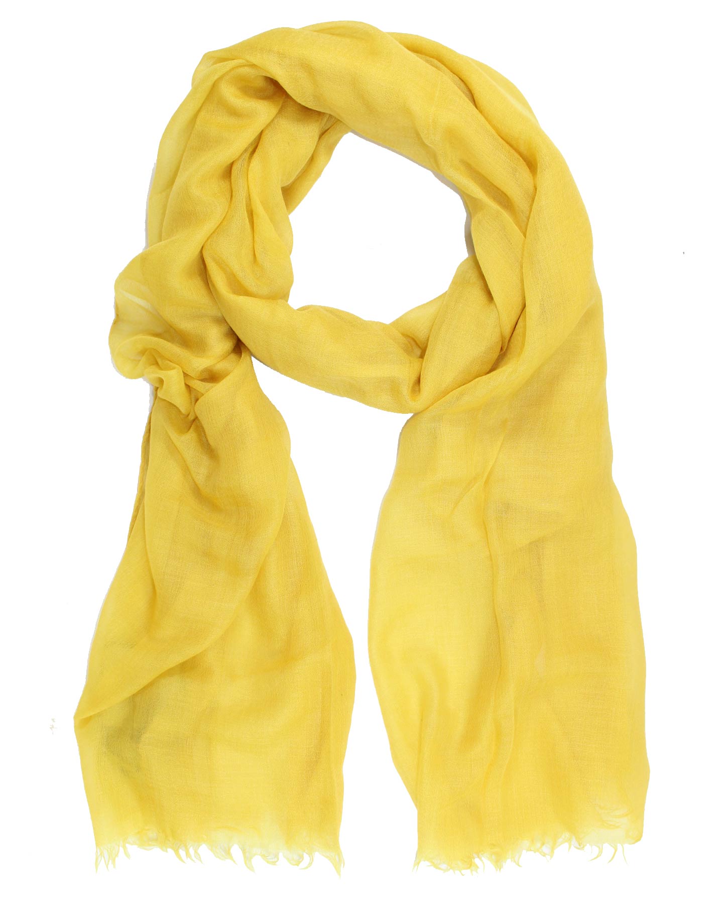 Kiton Cashmere Silk Scarf Solid Yellow
