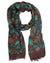Kiton Cashmere Scarf Brown Floral