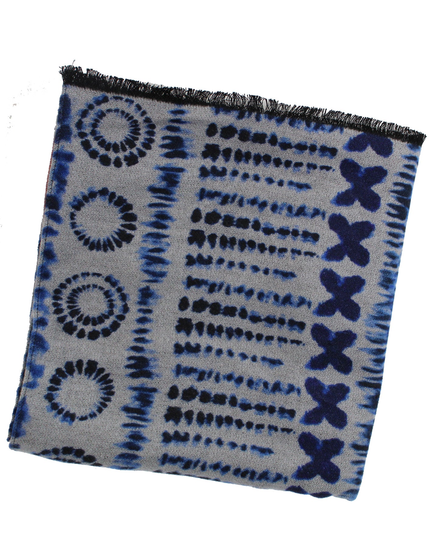 Kiton Scarf Gray Design Silk