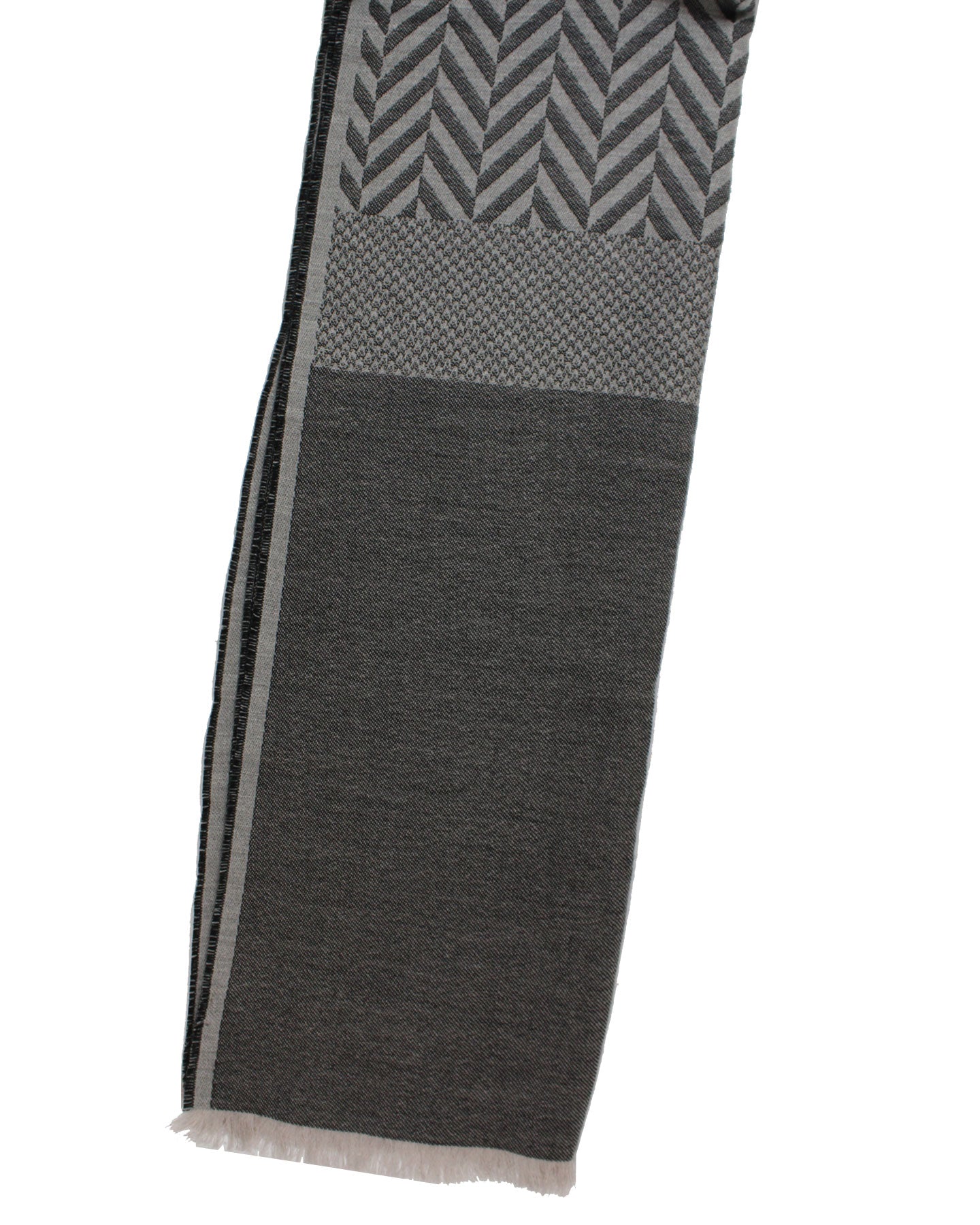 Kiton Scarf Black Gray Design