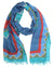 Kiton Scarf Blue Red Green Aqua Design - Large Men Shawl