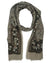 Kiton Scarf Taupe Brown Floral - Luxury Cashmere Silk Shawl