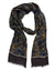 Kiton Cashmere Scarf Dark Blue Olive Floral New