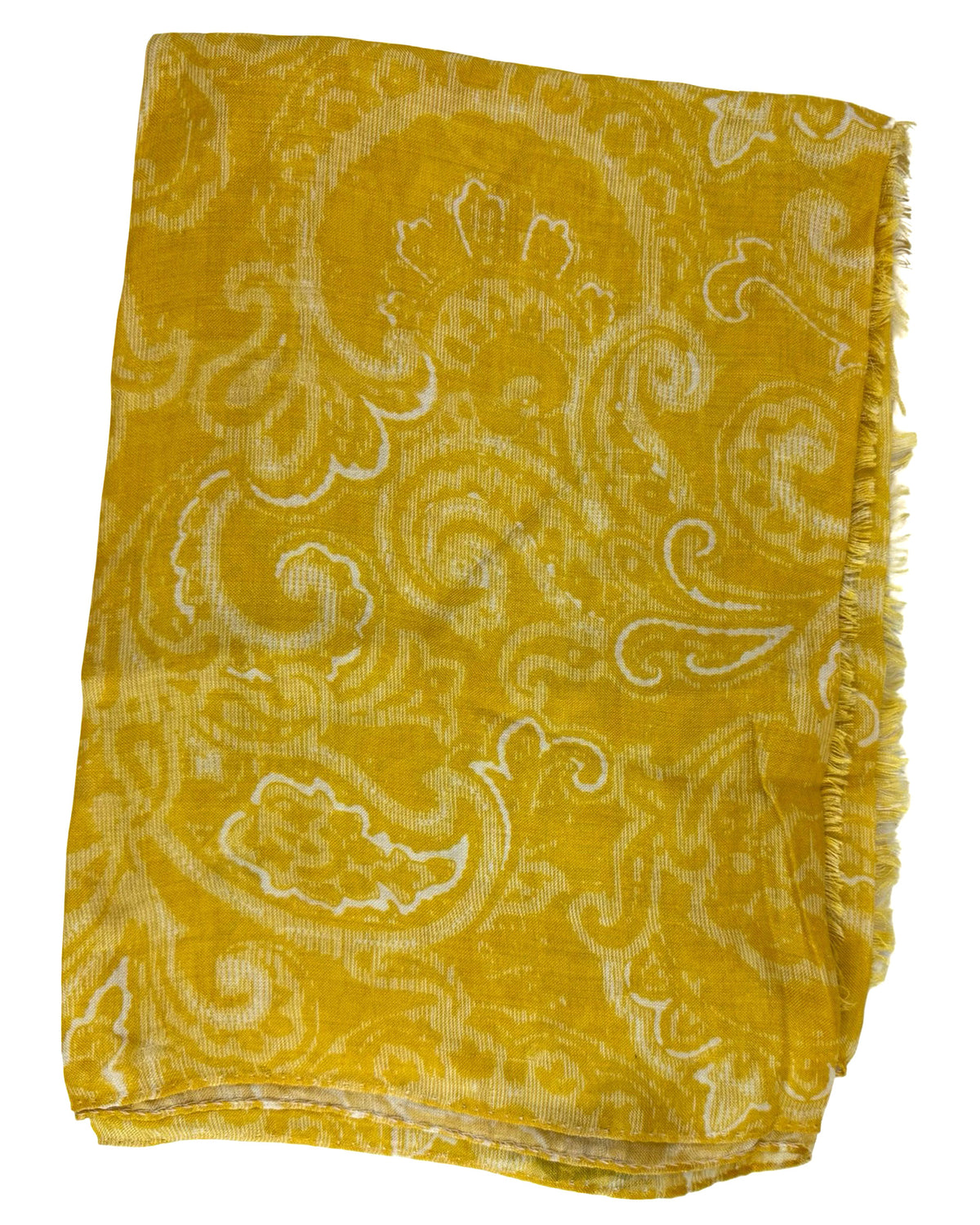Kiton Scarf Yellow White Floral - Luxury Men Shawl