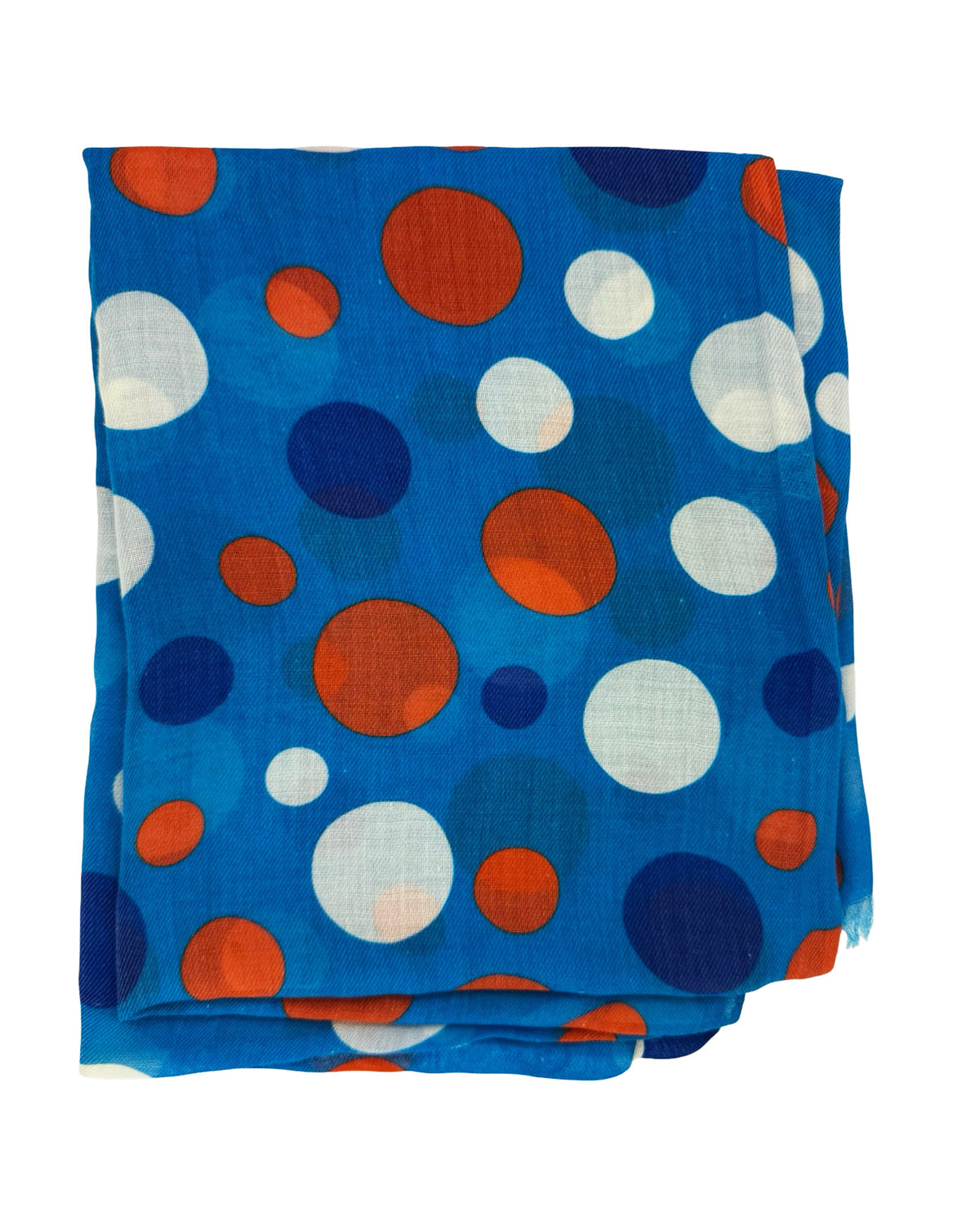 Kiton Scarf Blue Orange White Dots - Luxury Men Shawl
