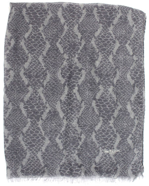 Kiton Cashmere Scarf Gray Snakeskin  Design