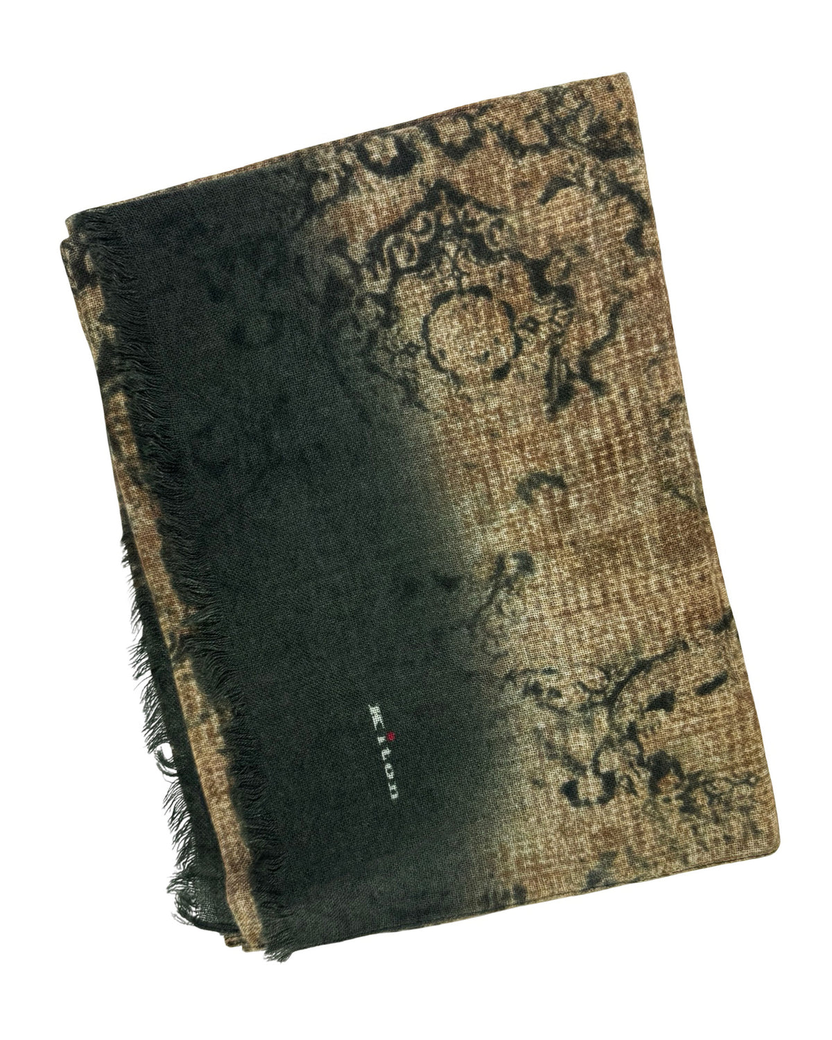 Kiton Scarf Brown Black New