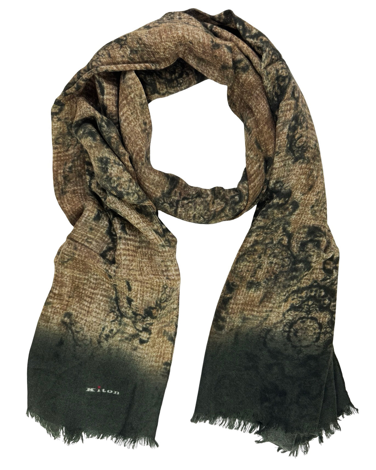 Kiton Scarf Brown Black Design - Men Collection