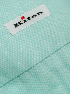 Kiton Short Sleeve Shirt Mint Green New