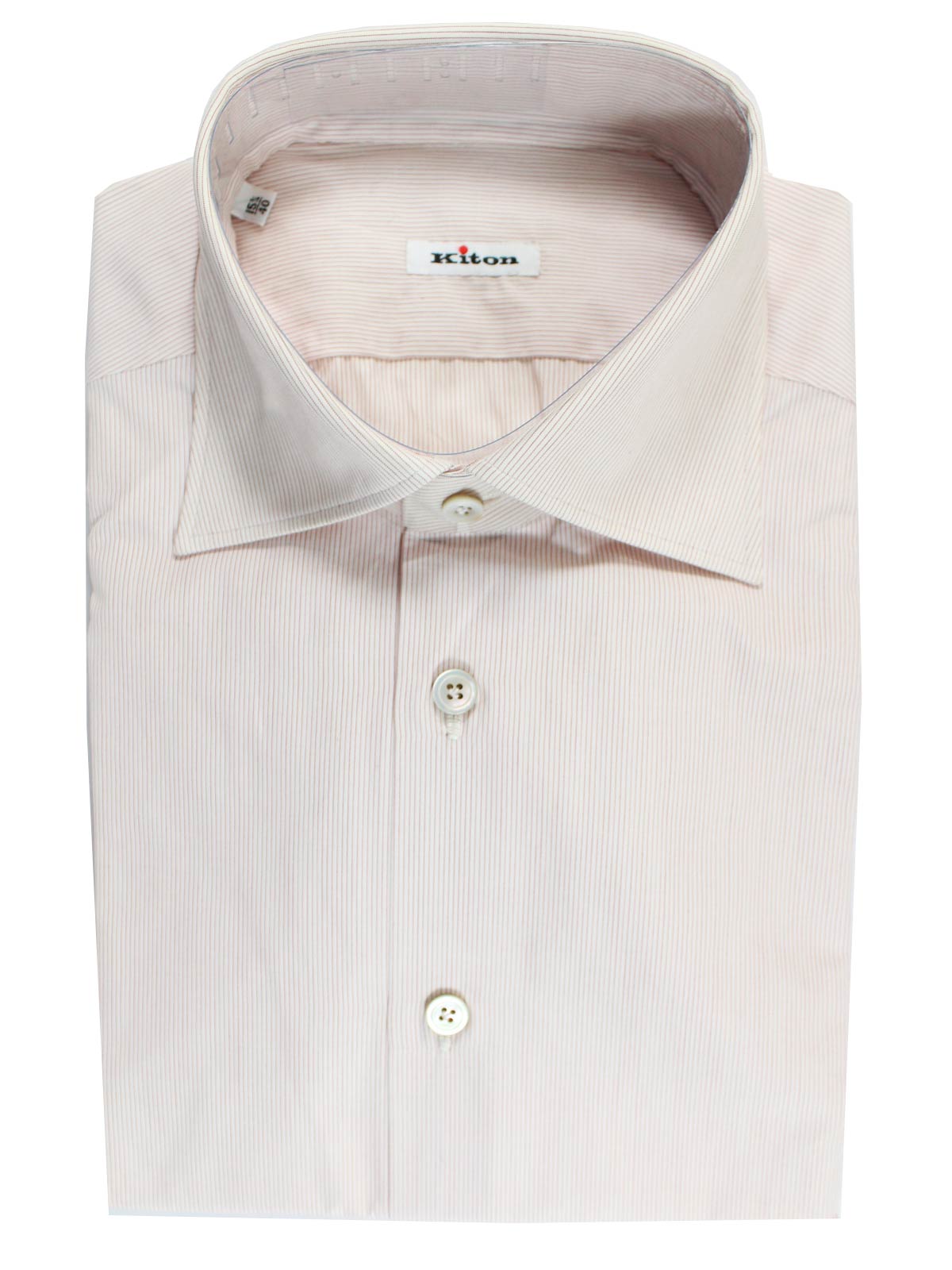 Kiton Dress Shirt White Bordeaux Stripes 40 - 15 3/4 SALE Kiton Dress Shirt White Bordeaux Stripes 40 - 15 3/4 SALE