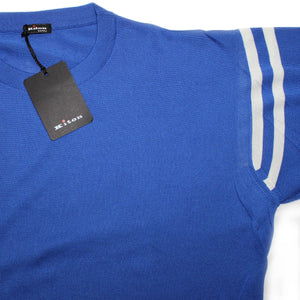 Kiton Sweater Royal Blue Silk Long Sleeve Shirt 