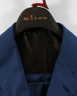 Kiton Suit Dark Blue 14 Micron Wool EU 48 - US 38 R