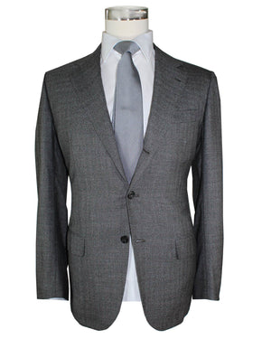 Kiton Cashmere Suit Bespoke Gray Check Plaid 