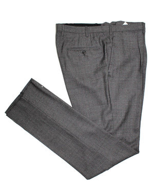 Kiton Cashmere Suit Gray Check Plaid  Pants