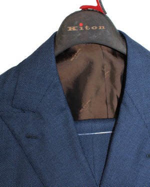 Kiton Cashmere Suit Dark Blue Double Breasted EU 48 - US 38 R