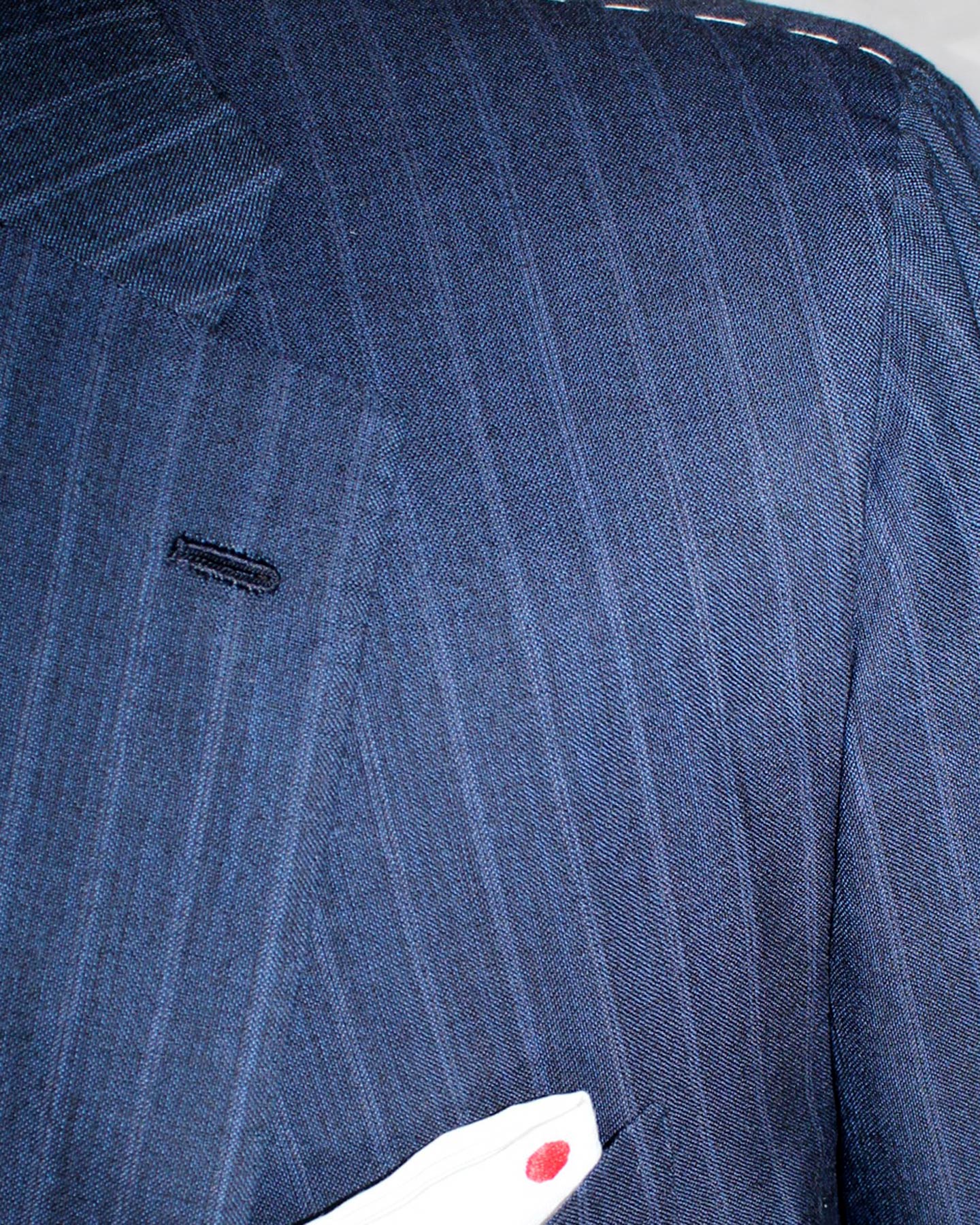 Kiton Suit Midnight Blue Stripes